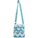 180625-AQUAWHITE CHEVRON DESIGN CROSS BODY BAG